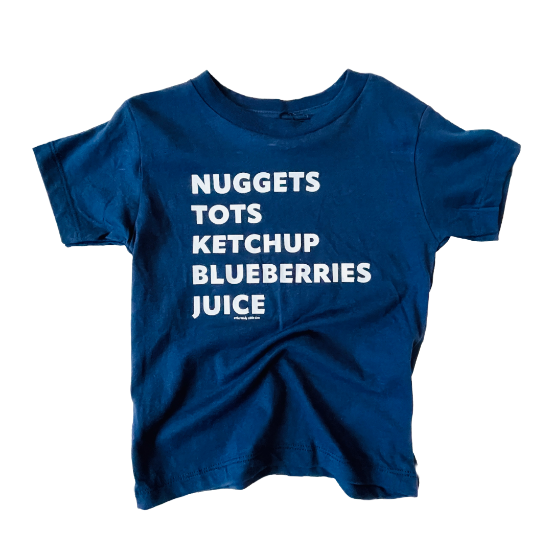 Kids Menu T-Shirt Navy Blue
